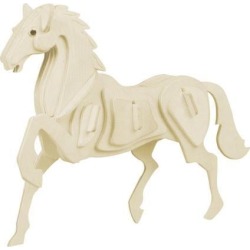 Children Educational DIY 3D Horse Model Wooden Jigsaw Assemble Puzzle Toy