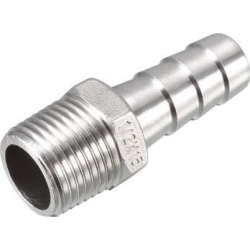 Stainless Steel Barb Hose Fitting Connector 15mm Barbed X G1/2 Male Pipe 2pcs