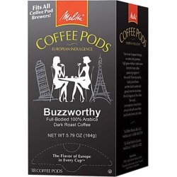 Melitta 75412 Coffee Pods, Buzzworthy (Dark Roast), 18 PodsBox