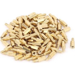 Unique Bargains 100Pcs M3 Male x Female 10+6mm Brass Hex Standoff Spacer for PCB Motherboard