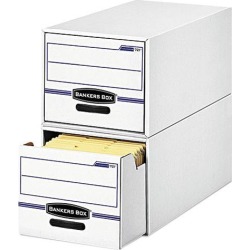 Bankers Box 00721 Stor/Drawer File Drawer Storage Box, Letter, White/Blue, 6/Carton