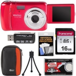 Vivitar ViviCam VXX14 HD Selfie Digital Camera Kit Red