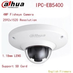 Dahua IPC-EB5400 Network Camera 4MP Support POE IK10 Fisheye IP Camera IK10 With Card Slot