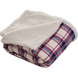 Lavish Home Throw Blanket, Fleece/Sherpa, Plaid