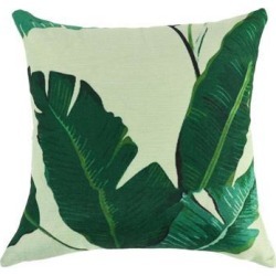 Green Leaves Throw Pillow Cover, Pattern Cushion Cover Cotton Plant Pillow Case Square Pillow Protectors Home Decorative for Sofa/Couch/Bed/Car(18 x.