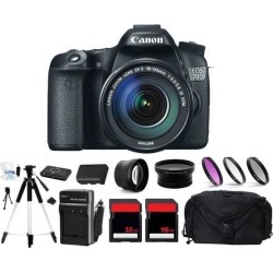 Canon EOS 70D Digital Camera + 3 Lens 18-135mm + 48GB Complete Bundle Kit