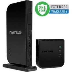 Nyrius ARIES Home+ Wireless HDMI 2x Input Transmitter & Receiver for Streaming HD 1080p 3D Video and Digital Audio from Cable box, Satellite.