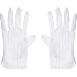 Anti Static Gloves Full Finger Labor Non-slip Glove for Electronics 210x90mm White 3 Pairs