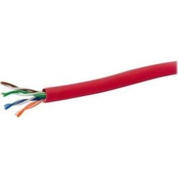 C2G 43403 Cat5e Bulk Cable - Unshielded Ethernet Network Cable with Stranded Conductors, in-Wall cm-Rated, TAA Compliant, Red (1000 Feet, 304.8.