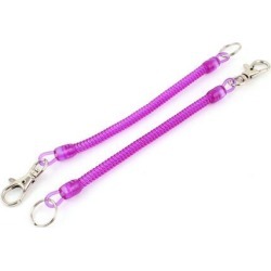 2Pcs Lobster Clasp Stretchy Spring Coil Keychain Keyring Key Holder Purple