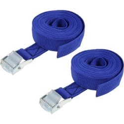 3.5M x 25mm Lashing Strap Cargo Tie Down Straps w Cam Lock Buckle 250Kg Work Load, Blue, 2Pcs