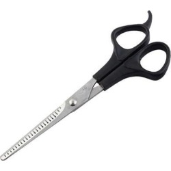 Unique Bargains 7.5' Stainless Steel Thinning Scissors Shear Barbers Salon Hairdresser Hair Cutting Black Silver Tone