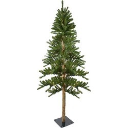 6' Pre-Lit Alpine Artificial Christmas Tree - Clear Lights