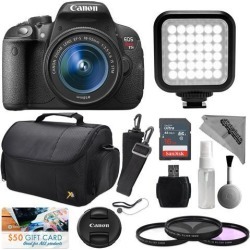 Canon EOS Rebel T5i Digital SLR Camera + 18-55mm EF-S Lens + Video Light + 16GB + Bag + Filter Kit + Cleaning Kit + Lens Cap Holder