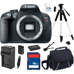 Canon EOS Rebel T5i 18.0 MP CMOS Digital Camera with 3-inch Touchscreen and Full HD Movie Mode (Body Only), Beginner's Bundle Kit, 8595B001