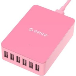 ORICO Portable 6 Ports Desktop & Travel 5V 2.4A USB Charger 50W 5V/10A Smart Super Charger Intelligent Detective IC for iPhone 7 / 7 Plus / 6S / 6S