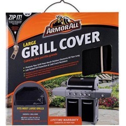 Armor All Grill Covers - Supports Grill - Rectangular - UV Resistant, Cold Resistant, Crack Resistant, Hook & Loop Closure, Durable, Ventilated.