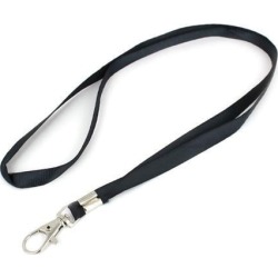 Unique Bargains 2 Pcs Lobster Closure Black Nylon Neck Strap Keys Holding Lanyard 13.8'