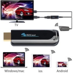 5GHz Wireless HDMI Streaming Media Player Wi-Fi Display Dongle Share Videos Images Docs Live Camera Musics from All Smart Devices to TV, Monitor or.