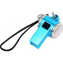 Unique Bargains Metal Whistle Pendant Lobster Clasp Nylon String Cell Phone Strap Sky Blue