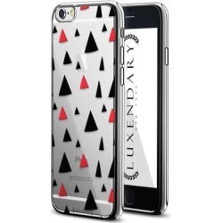 LUXENDARY RED AND BLACK TRIANGLE DESIGN CHROME SERIES CASE FOR IPHONE 6/6S