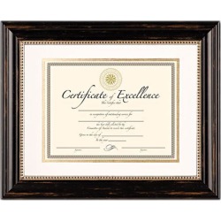 Genova Document Frame With Mat, 11 X 14, Plastic, Black