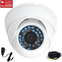 VideoSecu Outdoor Indoor Vandal-proof Infrared Day Night Vision Surveillance IR Security Camera Built-in 1/3 inch CCD 3.6mm Wide Angle View with Power