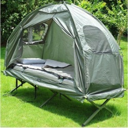 Outsunny 4in1 Portable Hiking Tent Camping Bed Cot Combo w Sleep Bag Mattress