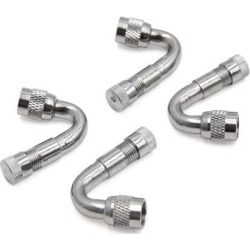 4 Pcs Silver Tone 45 Degree Bent Car Vehicle Wheel Rim Tire Valve Stem