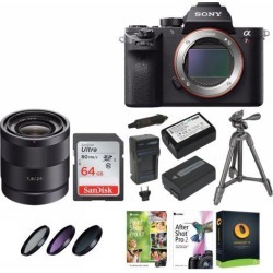 Sony Alpha a7RII Mirrorless Digital Camera (Body Only) with Sony Carl Zeiss Sonnar T* E 24mm F1.8 ZA Lens and Accessory Bundle