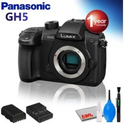 Panasonic Lumix DC-GH5 Mirrorless Micro Four Thirds Digital Camera (Body Only) with Cleaning Kit and Extended Warranty