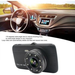 Professional 4 Inch HD Display Car DVR 1080P 170 Degree Wide Angle Infrared Night Vision Car Dash Camera With Rear Lens black
