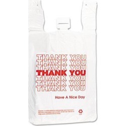 Inteplast Group T-Shirt Thank You Bag 12 x 7 x 13 14 Microns White 500/Carton