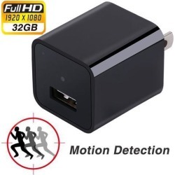 32GB 1080P US PLUG USB Charger Motion Detection Mini SPY Camera Motion Hidden