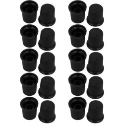 20 Pcs 16.5mm x 17mm Plastic Potentiometer Volume Control Rotary Knob Black