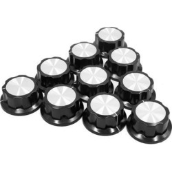 10Pcs 6mm Inner Dia MF-A05 Potentiometer Control Volume Rotary Knob Cap Black