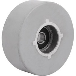 65mmx8mmx25mm Rubber Coated Steel Pinch Roller Rolling Wheel Gray
