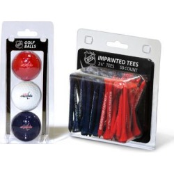 Team Golf 15899 Washington Capitals 3 Ball Golf Pack And 50 Golf Tee Pack