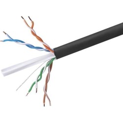 Monoprice Cat6 Ethernet Bulk Cable - Network Internet Cord - Solid, 500Mhz, UTP, CMR, Riser Rated, Pure Bare Copper Wire, 23AWG, 1000ft, Black