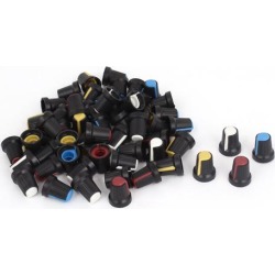 Unique Bargains Knurled Shaft 6mm Hole Potentiometer Volume Control Knob Cap 60 Pcs
