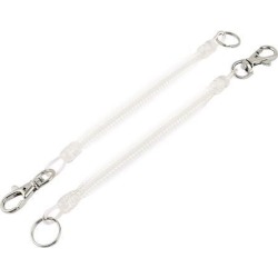Unique Bargains 2Pcs Lobster Clasp Stretchy Spring Coil Keychain Keyring Key Holder Clear