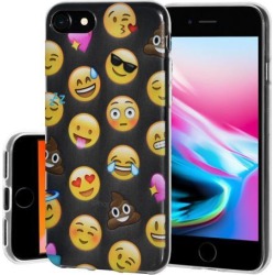 Soft Gel Clear Emoji TPU Skin Case - Mixed Emotions with Poop for iPhone 8