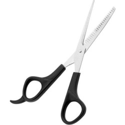Unique Bargains 6.3' Stainless Steel Thinning Scissors Shear Barbers Salon Hairdresser Hair Cutting Black Silver Tone
