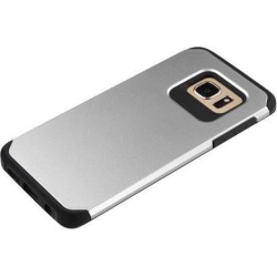 For Samsung GALAXY S7 EDGE Slim Hybrid Rubber Hard Protective Case Cover SILVER