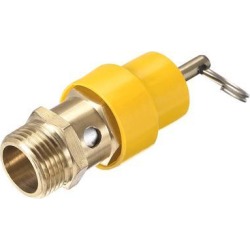 Air Compressor Pressure Relief Valve Release G 3/8' NPT Male Threaded 115 PSI Set Pressure Yellow Hat