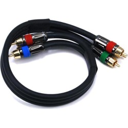 Monoprice 1.5ft 18AWG CL2 Premium 3-RCA Component Video/Audio RG-6/U Coaxial Cable - Black