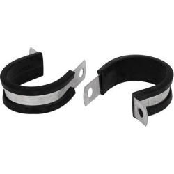 30mm Dia EPDM Rubber Lined P Clips Cable Hose Pipe Clamps Holder 2pcs