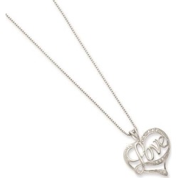 Sterling Silver Diamond Love Necklace