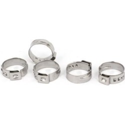 14.6mm-17.8mm 304 Stainless Steel Adjustable Cable Pipe Tight Hose Clamps 5pcs