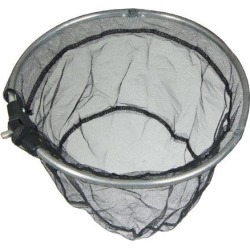 Unique Bargains 9.8" x 7.8" Nylon Metal Portable Fishing Landing Net Fish Angler Mesh for Fishermen Black